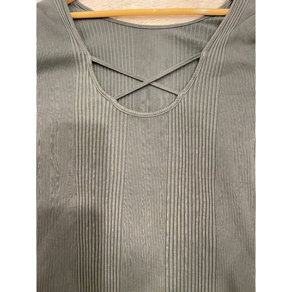 Aerie Long Sleeve Ribbed Thong Bodysuit XXL Cross Back NWT Casual - Picture 5 of 9